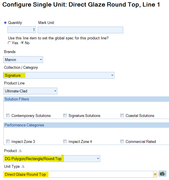 OMS List of available Marvin Signature Round Top and Round Top
