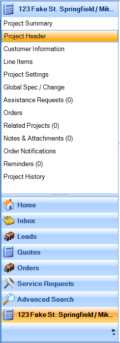 OMS - Hide or show buttons on the left-hand Navigation Pane